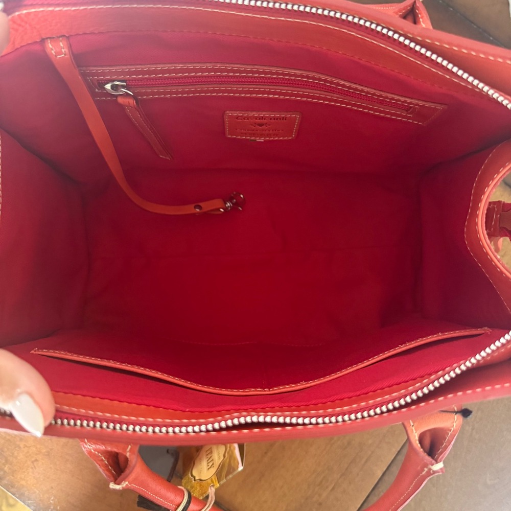 Cavalcanti Red Ombre Italian Leather Satchel Handbag Crossbody Made in Italy NEW - Picture 7 of 11